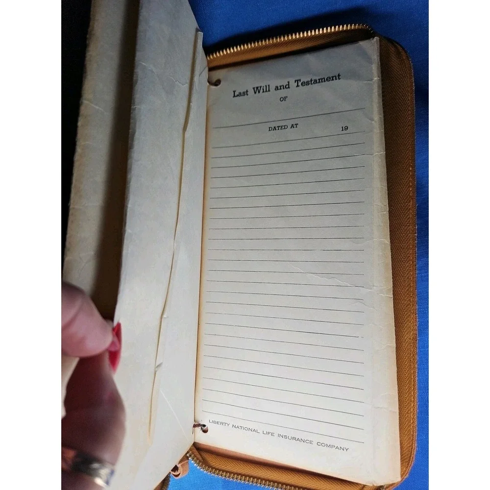 Liberty National Life Insurance Vintage Leather Valuable Papers Will Holder Case